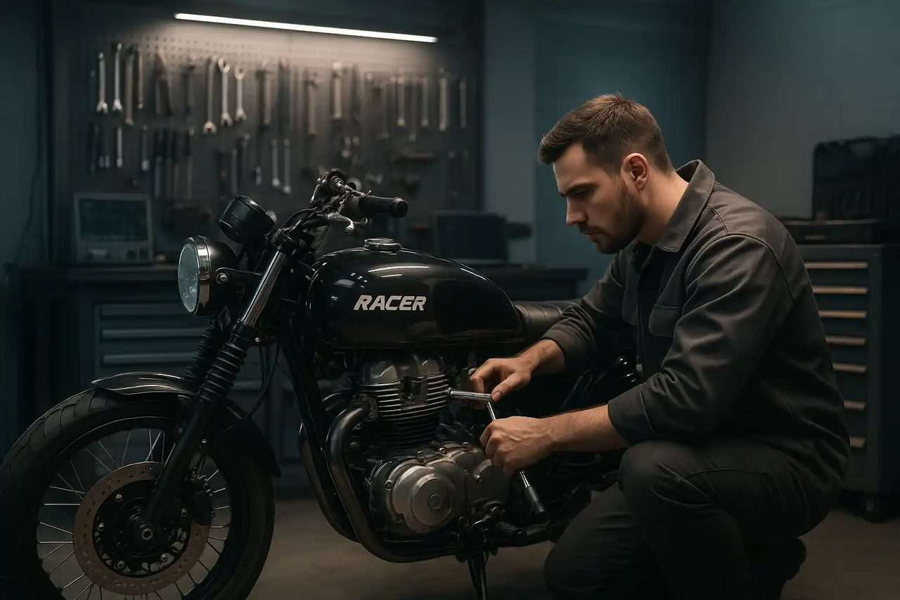 Техническое обслуживание мотоцикла Racer